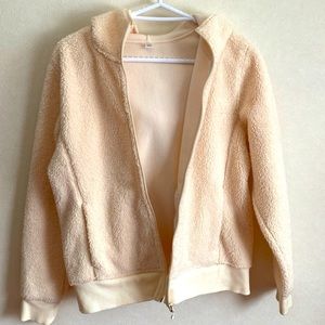 UNIQLO peach cream fleece hoodie